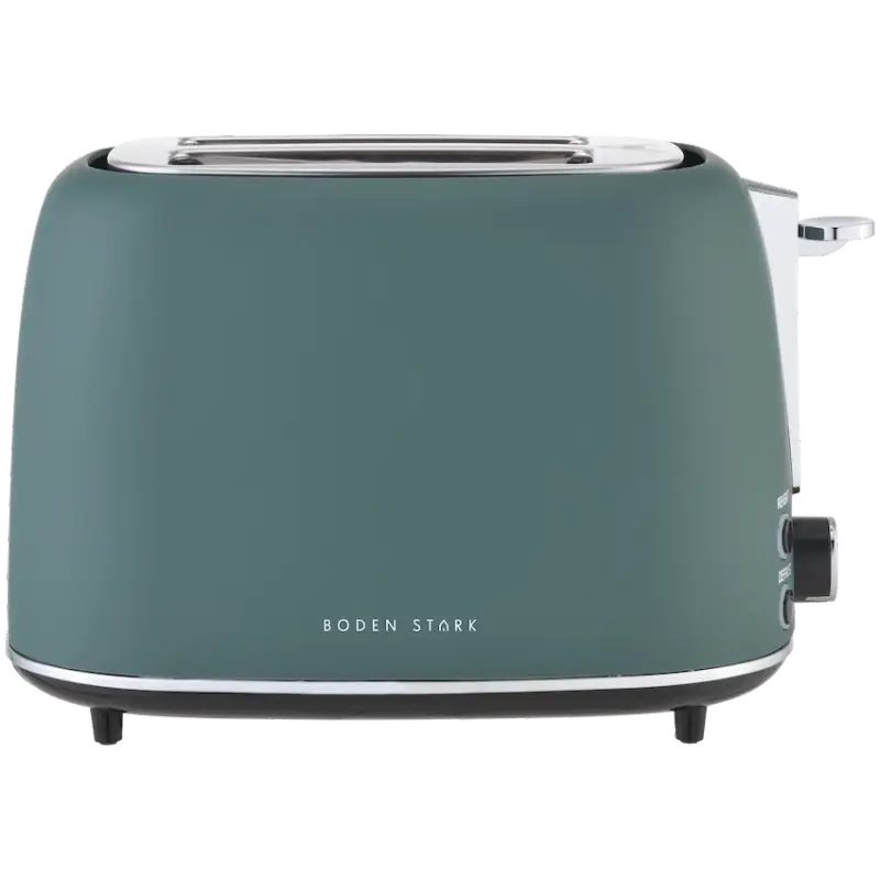 Boden Stark Matte Stainless Steel Toaster - Green