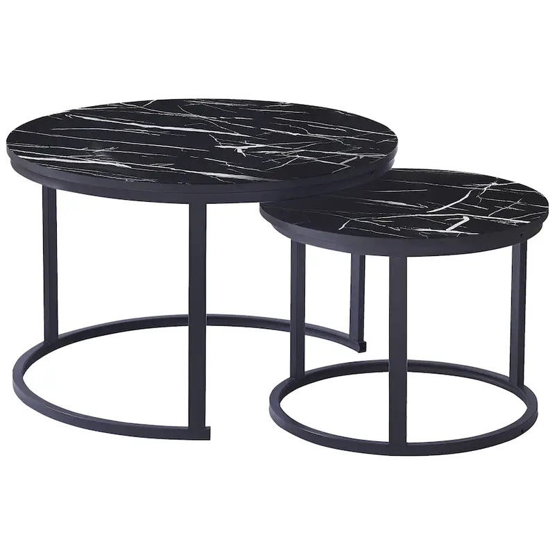 Everfurn Indus Nesting Coffee Table Black 2 Piece