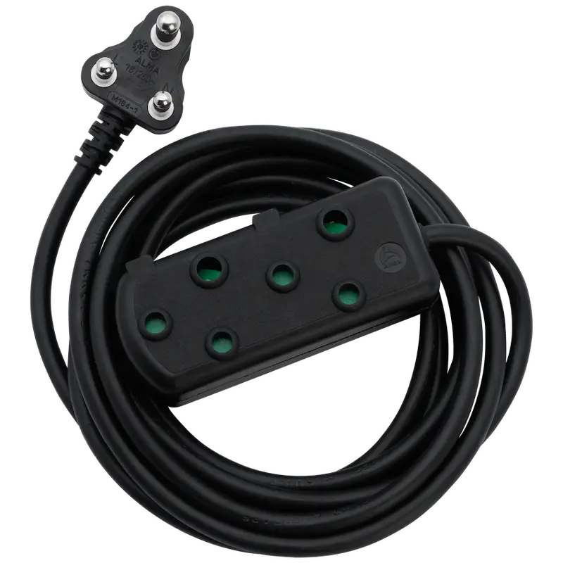 Ellies Side by Side Heavy Duty Extension Lead-5M-BK