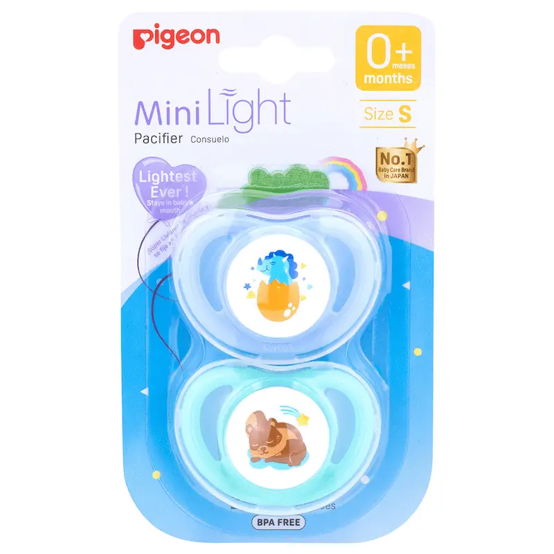 Pigeon - Minilight Pacifier (2 Pc) - S Dino Egg & Squirrel