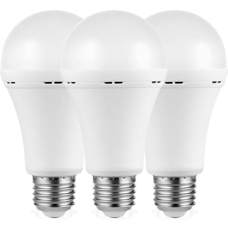 Switched 5w A60 Rechargeable E27 LED Light Bulb WW - 3 Pack